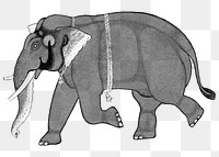 Vintage monochrome elephant design element