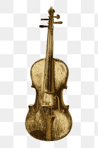 Vintage gold violin design element