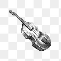 Vintage violin illustration transparent png