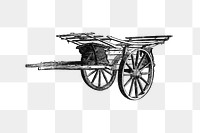 PNG Vintage European style cart engraving, transparent background