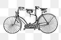 PNG Vintage two wheel bicycle engraving illustration, transparent background