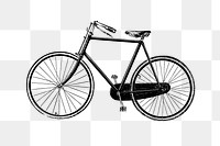 PNG Vintage two wheel bicycle engraving illustration, transparent background
