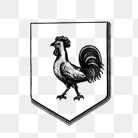PNG Cock medieval heraldic design illustration, transparent background