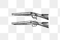 PNG Drawing of a hammerless gun, transparent background