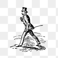 PNG Drawing of a gentleman, transparent background