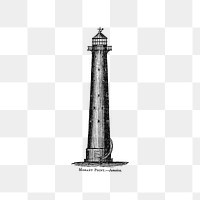 PNG Drawing of a lighthouse, transparent background