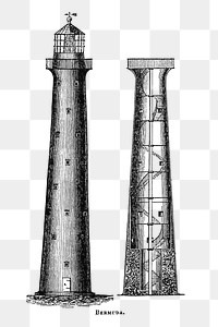 PNG Drawing of lighthouses, transparent background