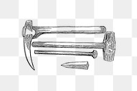 PNG Drawing of a mining tools set, transparent background