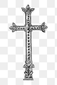 PNG Drawing of a cross, transparent background
