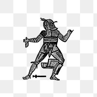 PNG Drawing of a gladiator, transparent background