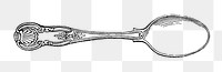 PNG Drawing of a silver spoon, transparent background