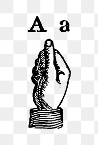 PNG Drawing of a sign language for letter A, transparent background