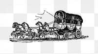 PNG Drawing of a horse carriage, transparent background
