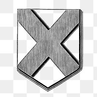 PNG Drawing of a Medieval shield, transparent background