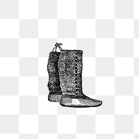 PNG Drawing of Eskimo boots, transparent background