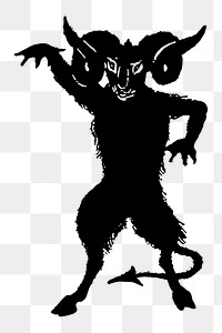 PNG Drawing of a demon in silhouette, transparent background