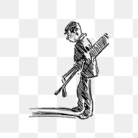 PNG Drawing of a golfer, transparent background