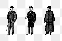 PNG Drawing of gentlemen set, transparent background