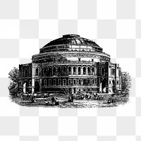 PNG Drawing of a Royal Albert hall, transparent background