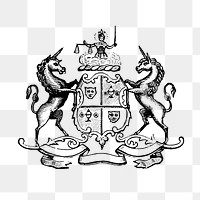 PNG Drawing of a coat of arms, transparent background