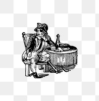 PNG Drawing of a sailor, transparent background