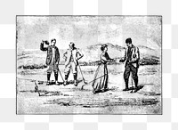 PNG Drawing of golfers, transparent background