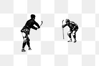 PNG Drawing of golfers, transparent background