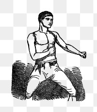 PNG Drawing of a boxing fighter, transparent background