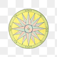 PNG Drawing of a sea compass, transparent background
