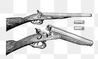 PNG Drawing of a shot guns set, transparent background