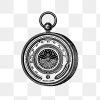 PNG Drawing of an aneroid barometer, transparent background