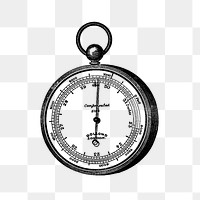 PNG Drawing of an aneroid barometer, transparent background