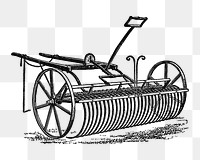 PNG Drawing of an agricultural rake mechanism, transparent background