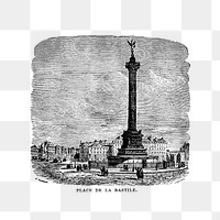 PNG Drawing of a French monument, transparent background