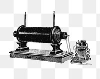 PNG Drawing of an antique machine, transparent background