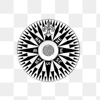 PNG Drawing of a common compass, transparent background