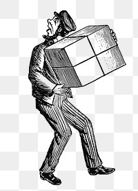 PNG Drawing of a worker, transparent background