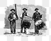 PNG Drawing of a marching band, transparent background