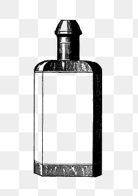 PNG Drawing of a cologne bottle, transparent background