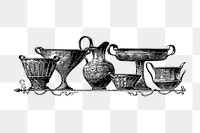 PNG Drawing of a classic silverware, transparent background