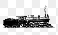 PNG Drawing of a steam engine train, transparent background