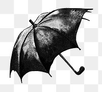 PNG Drawing of a vintage umbrella, transparent background
