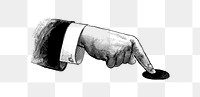 PNG Drawing of a pointing hand, transparent background