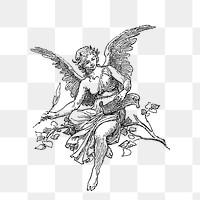 PNG Drawing of an angel, transparent background