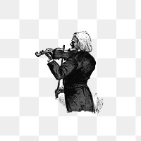 PNG Drawing of a violinist, transparent background