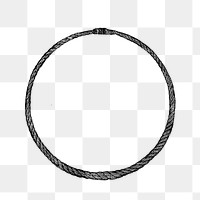 PNG Drawing of a round rope, transparent background