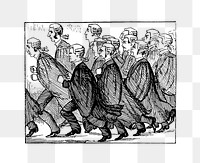 PNG Drawing of running judges, transparent background