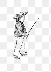 PNG Drawing of a little boy, transparent background