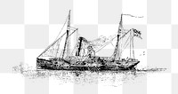 PNG Drawing of a shipwreck, transparent background