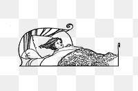 PNG Drawing of a sleeping kid, transparent background